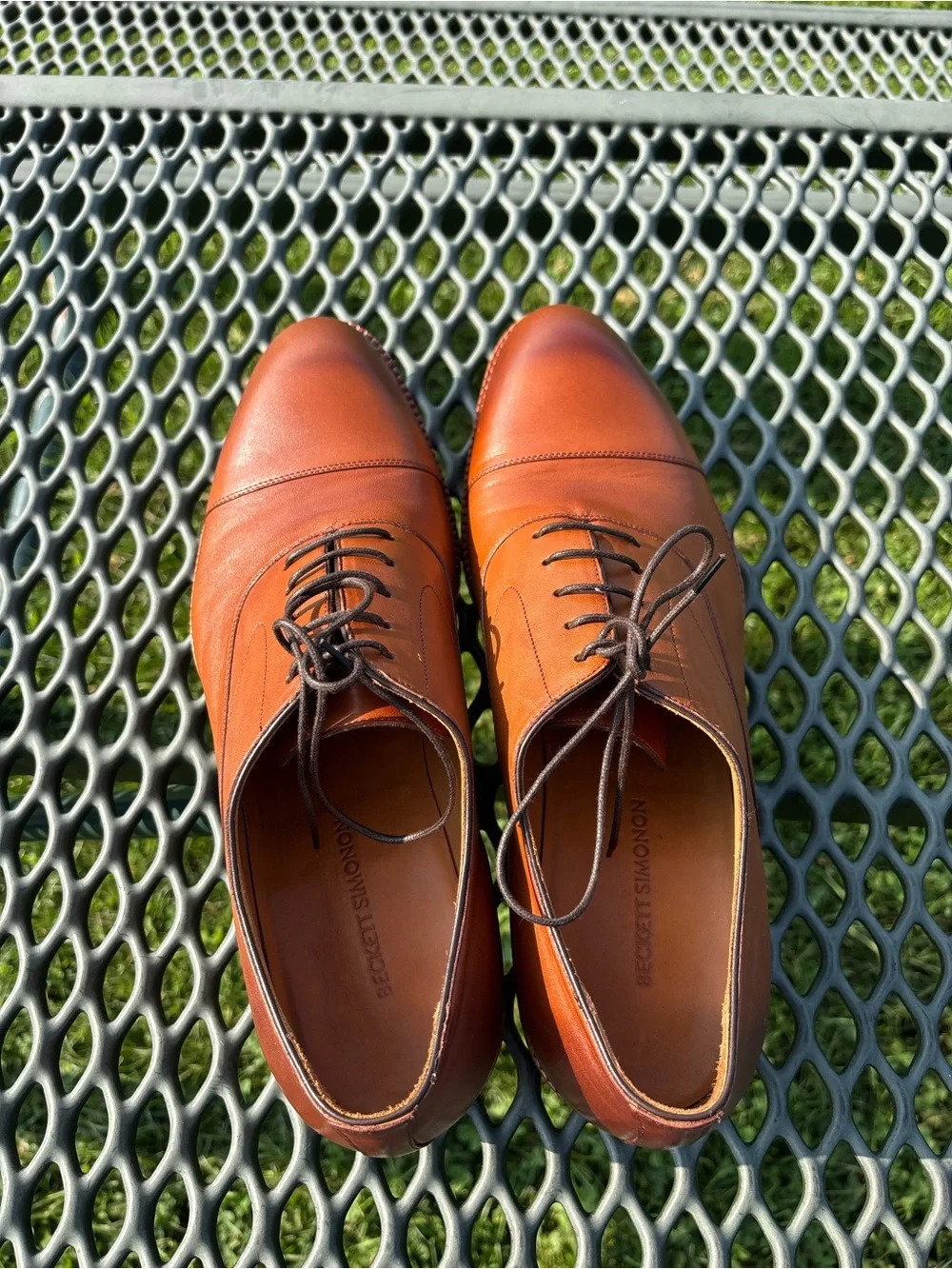 Beckett Simonon Dean’s Oxfords Dress Shoes Mens Size 13 Brown Leather Cap Toe